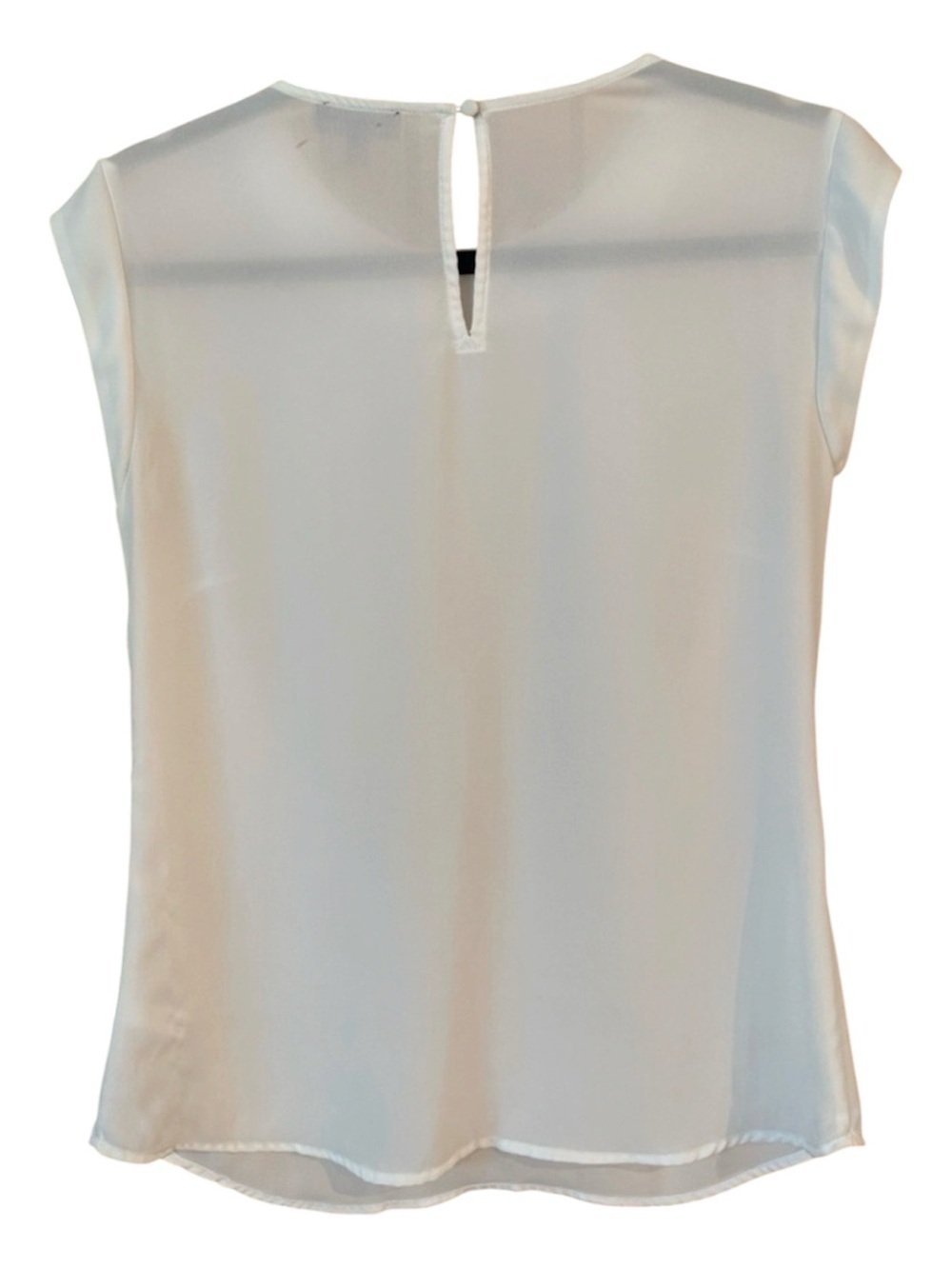 THE LIMITED White Cap Sleeve Blouse w/ Embellished Peter Pan Collar - XS - Picture 2 of 4